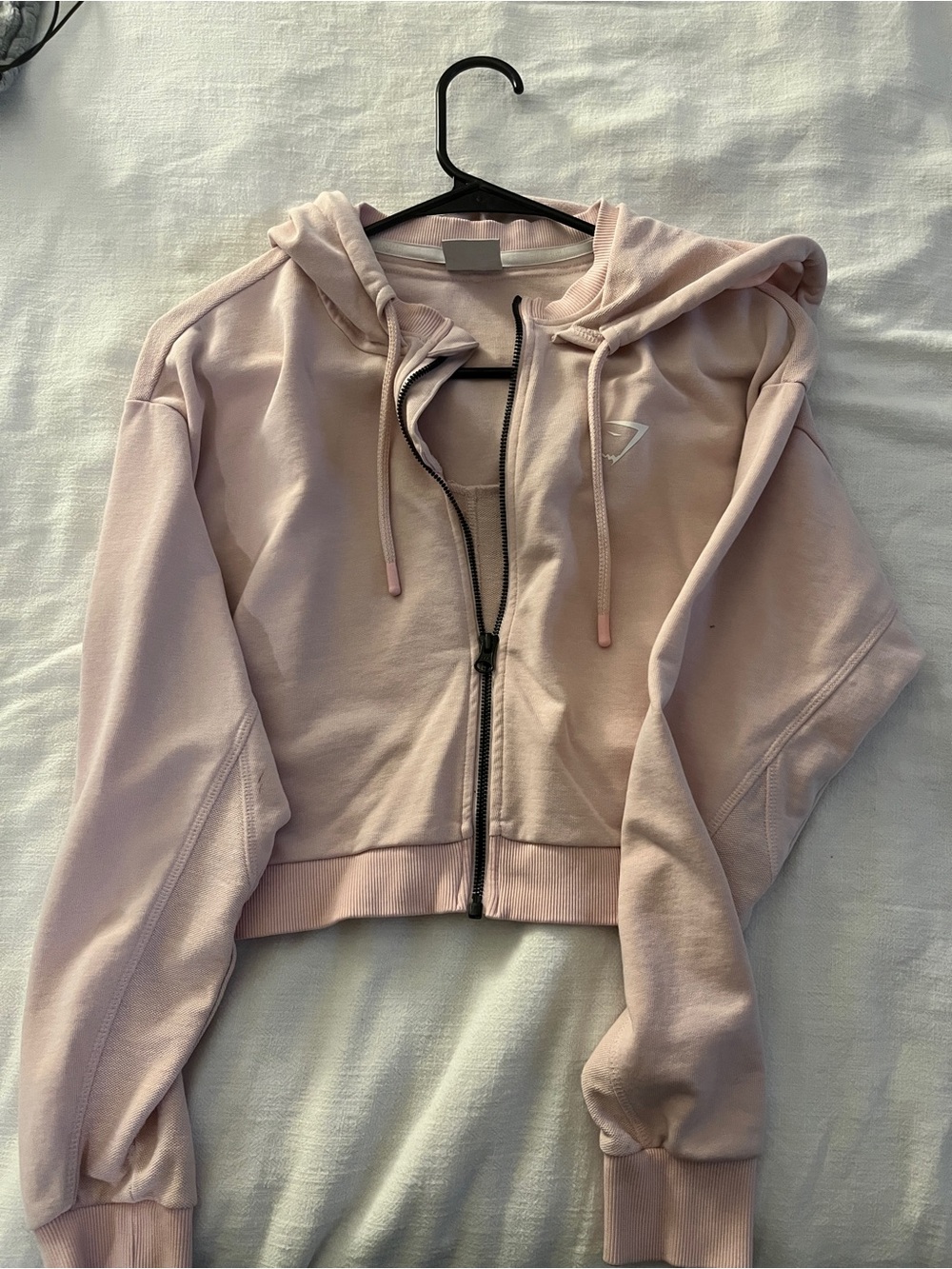 Gymshark Light Pink Cropped Zip Hoodie